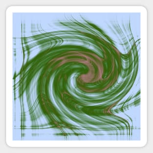 Swirling green and blue fractal vortex Sticker